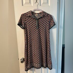 Max Studio Floral Striped Mini Shirt Dress